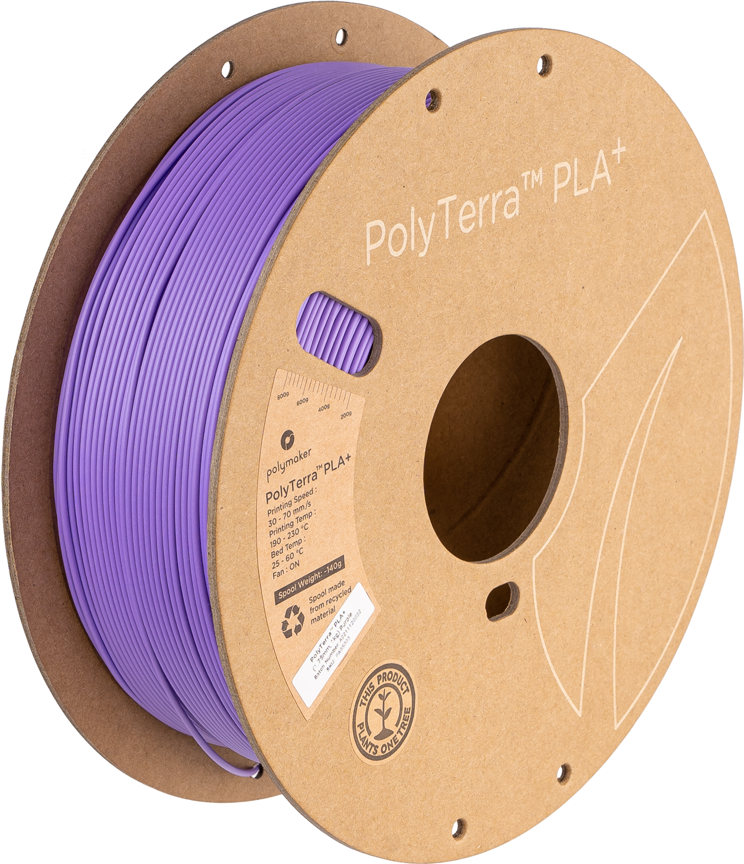 Cívka filamentu PLA+ saténová fialová, Polymaker, 1,75 mm