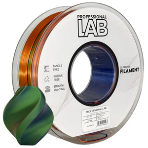 Filamento Silk PLA Tri Color arancione blu verde | Prof. Lab