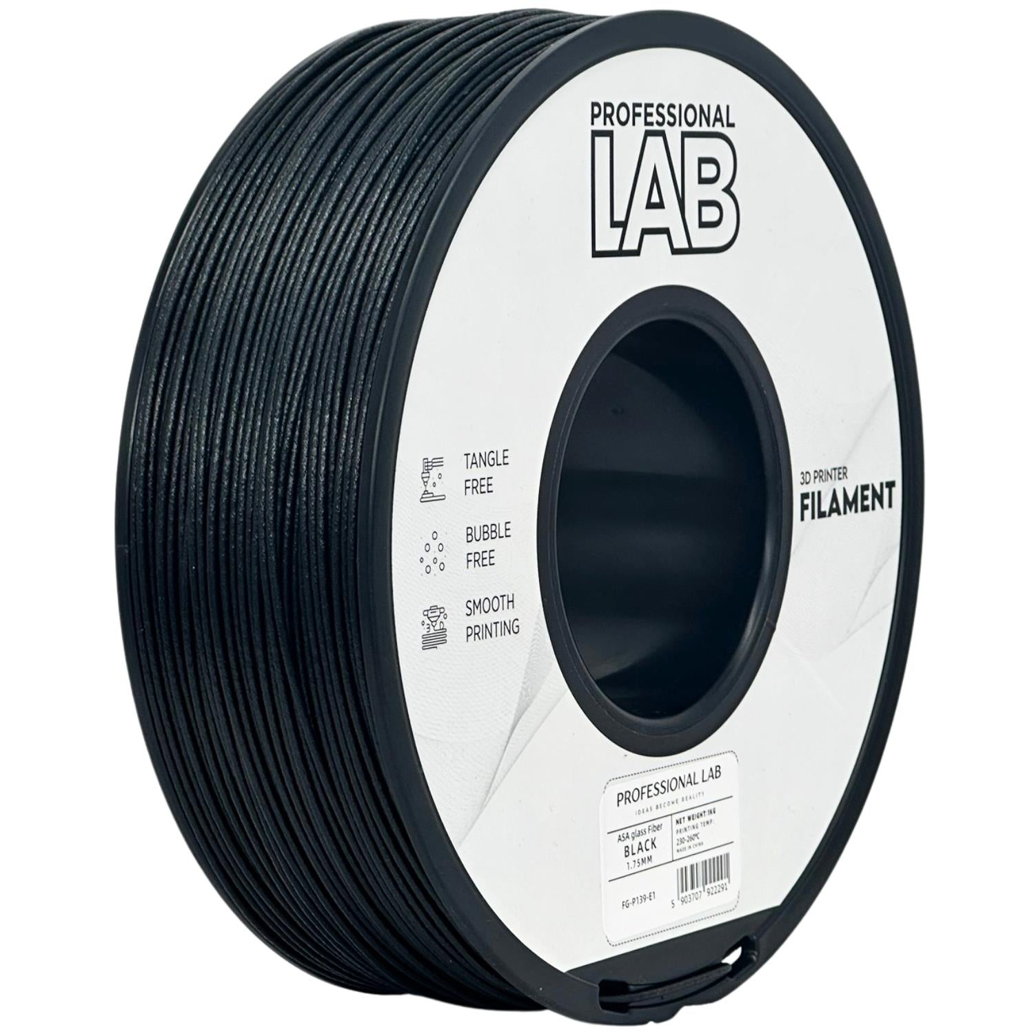 Cívka filamentu ASA-GF černá, Prof. Lab, 1,75 mm