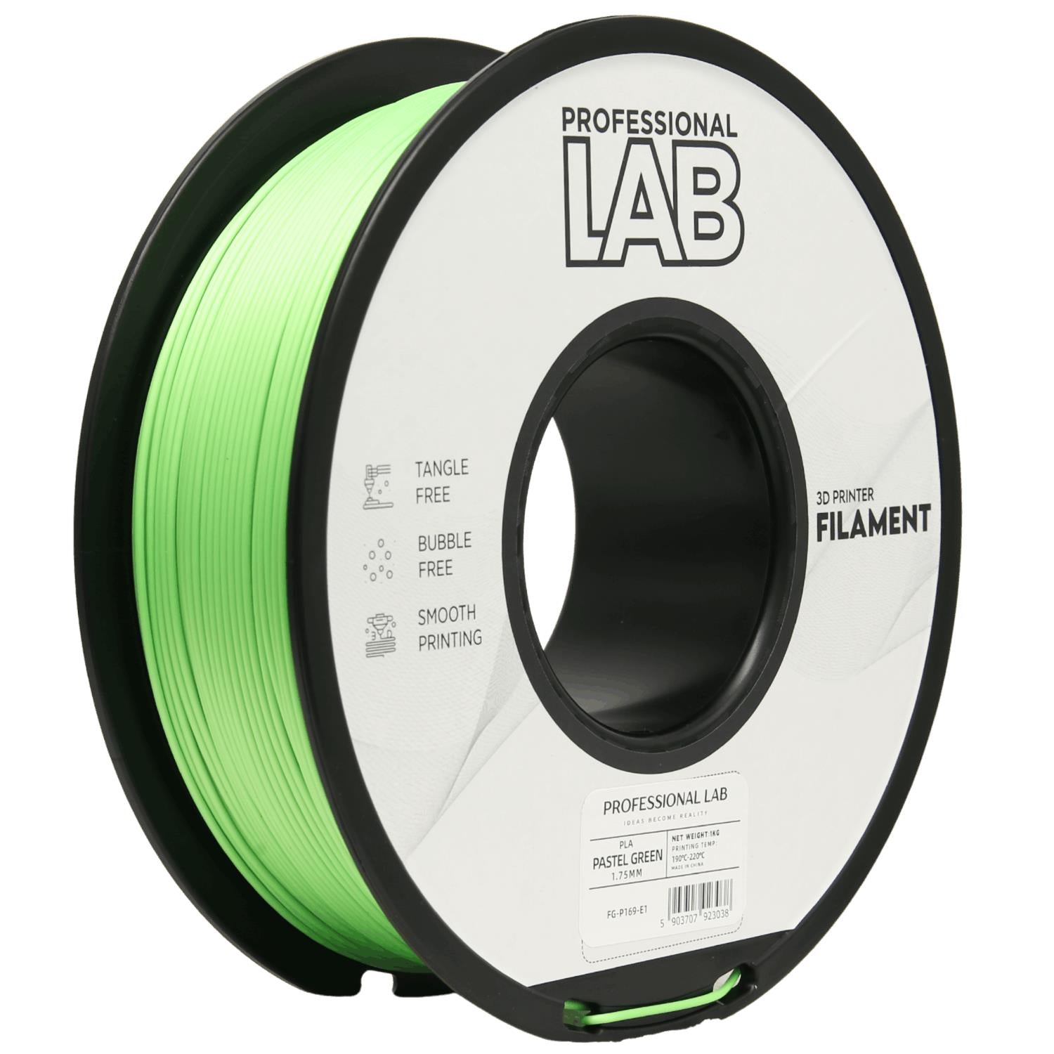Cívka filamentu PLA pastelová zelená, Prof. Lab, 1,75 mm