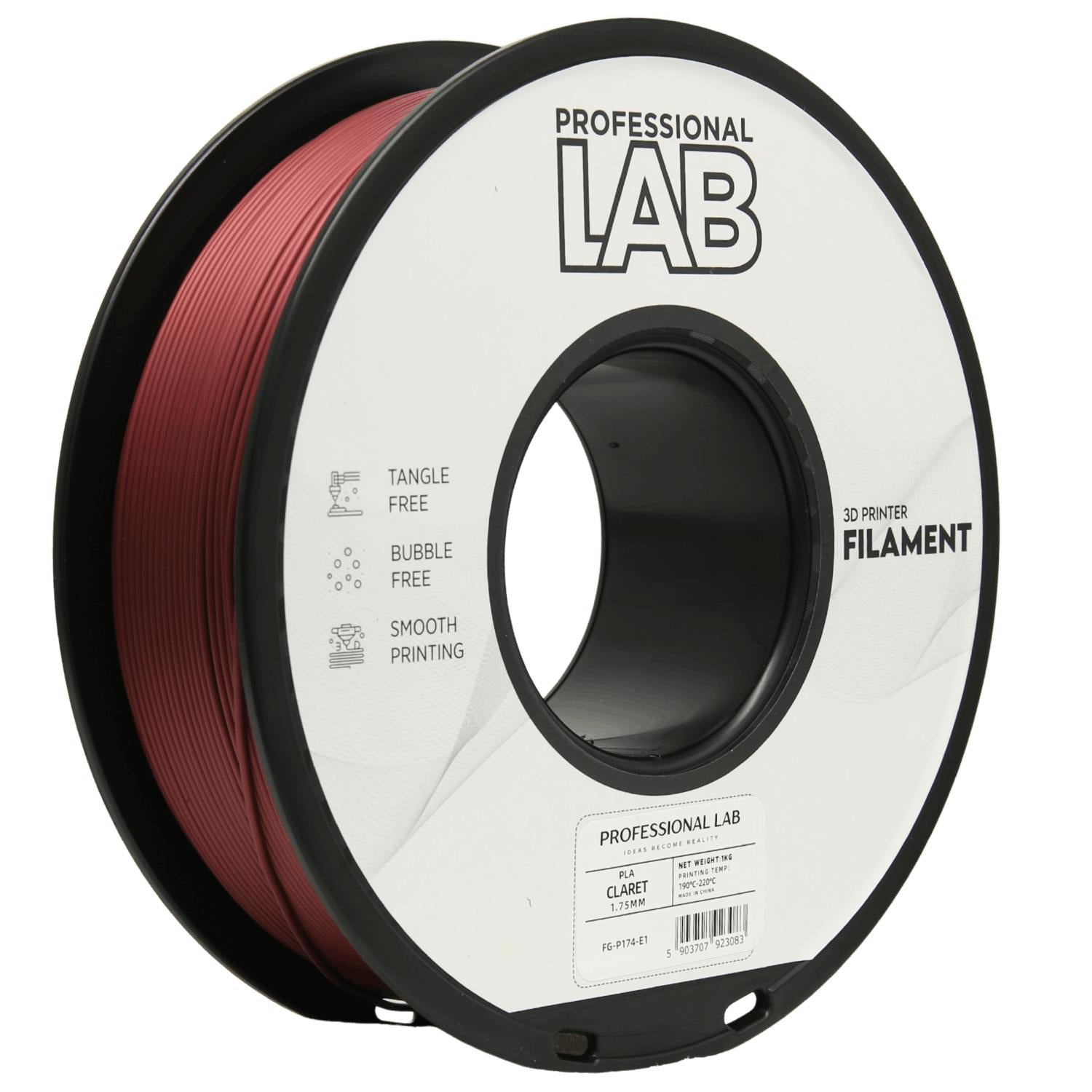 Cívka filamentu PLA vínová, Prof. Lab, 1,75 mm