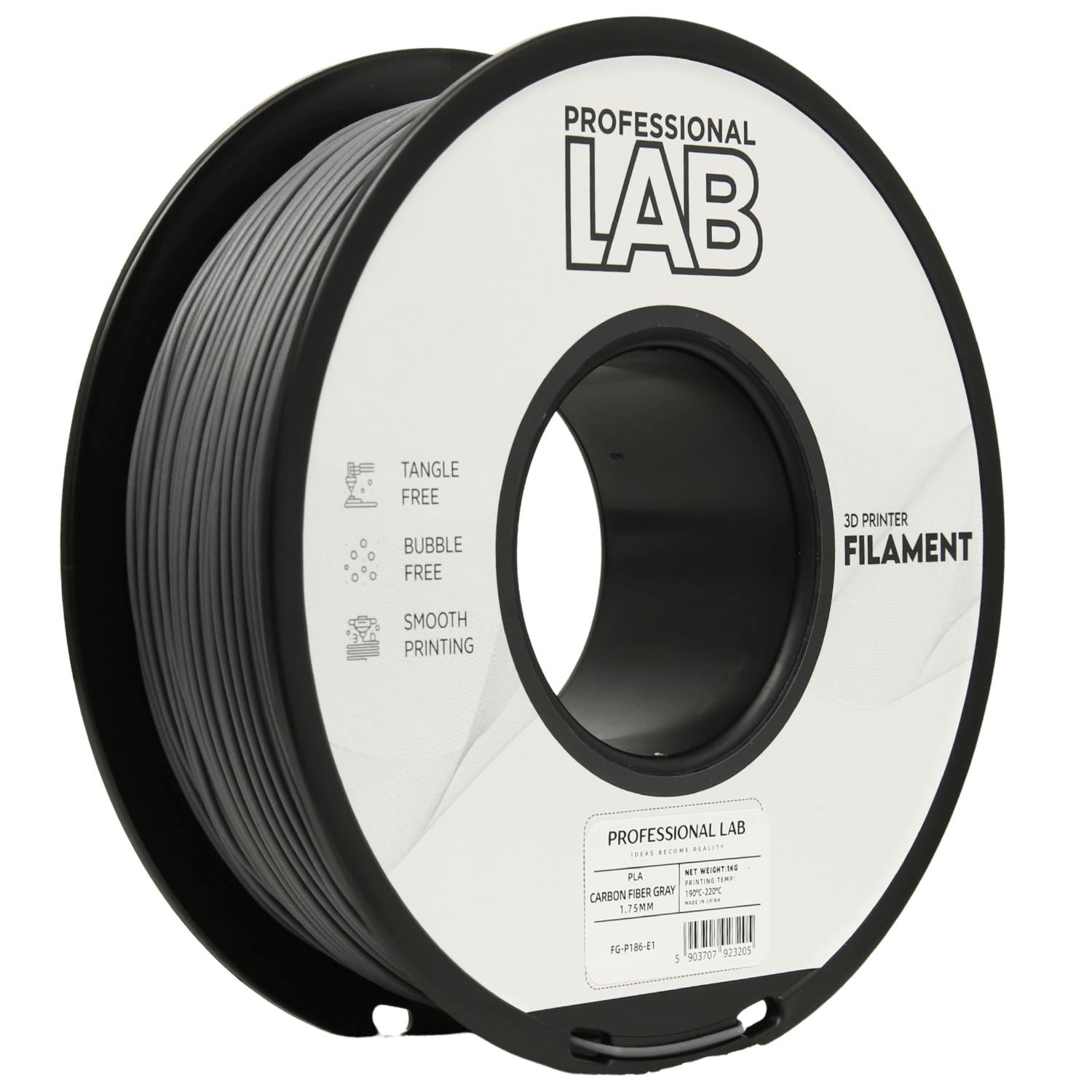 Cívka filamentu PLA-CF šedá, Prof. Lab, 1,75 mm