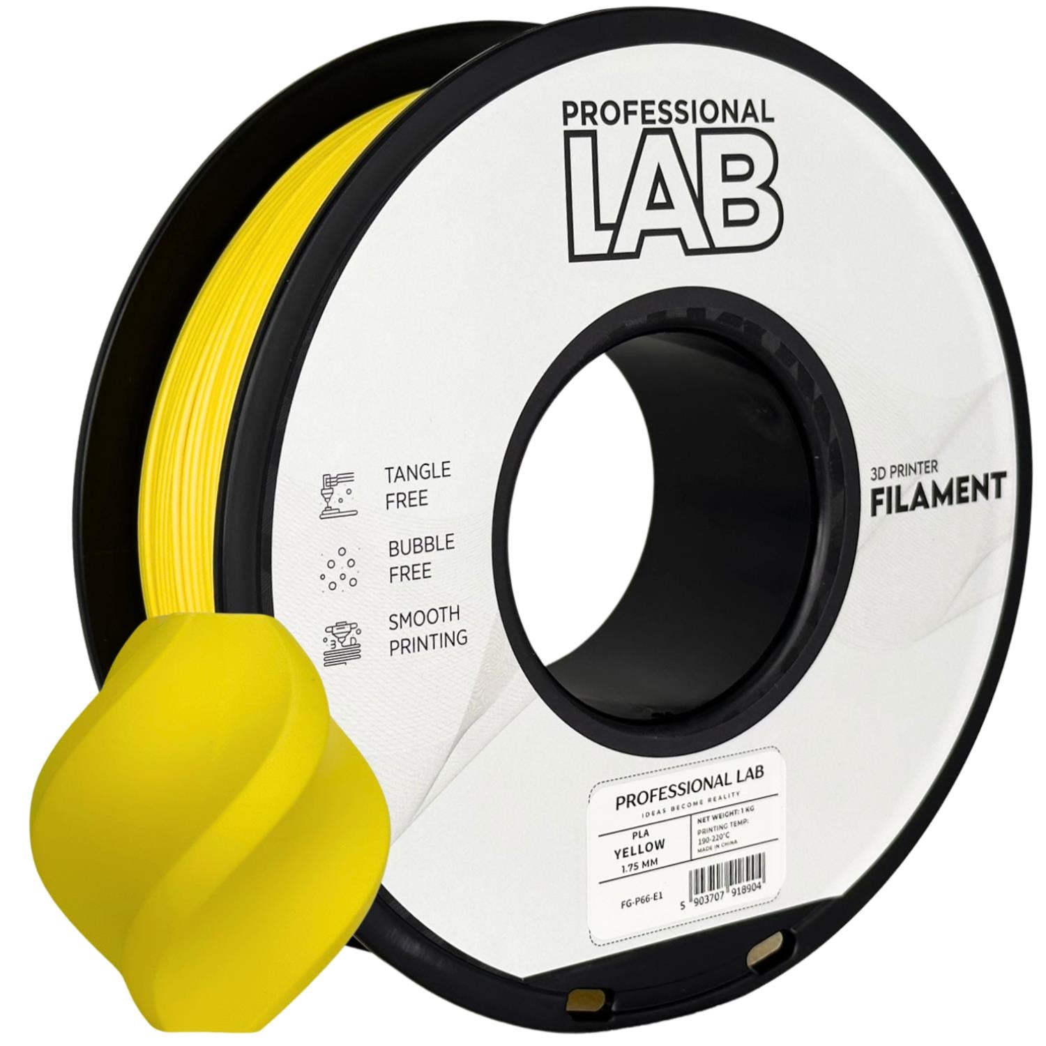 Cívka filamentu PLA žlutá, Prof. Lab, 1,75 mm