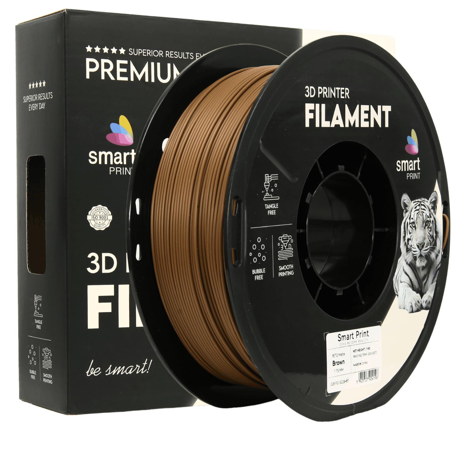 Cívka filamentu PETG matná hnědá, Smart Print, 1,75 mm