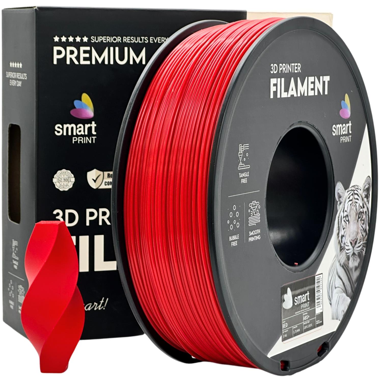 Cívka filamentu ABS+ červená, Smart Print, 1,75 mm