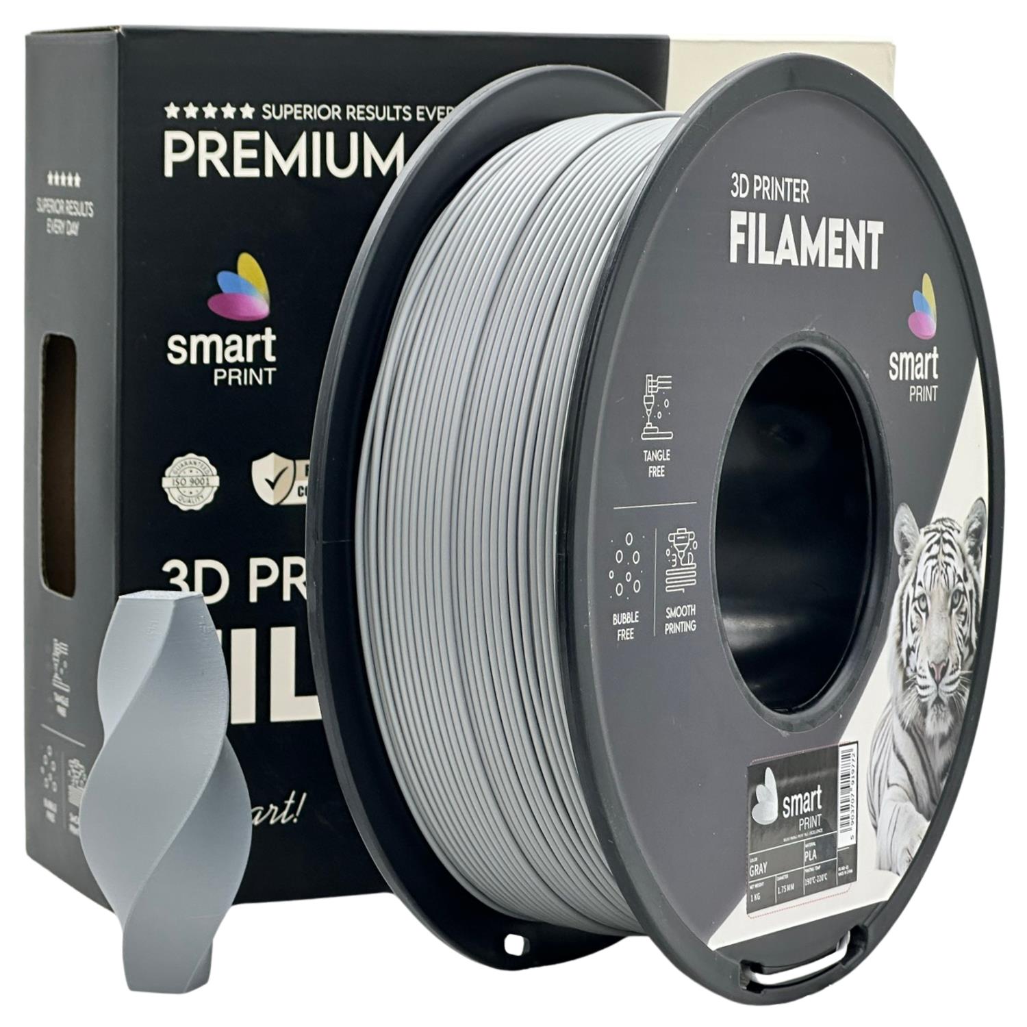 Cívka filamentu PLA šedá, Smart Print, 1,75 mm