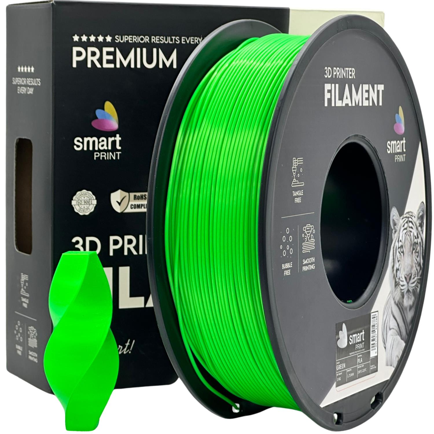 Cívka filamentu PLA zelená, Smart Print, 1,75 mm